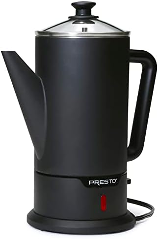 Presto 02815 12-Cup Cordless Coffee Percolator - Stainless Steel, Modern Design, Easy Pour Spout, Stay-Cool Handle, Matte-Black - Premium Home & Kitchen from PRESTO - Just $84.99! Shop now at JennyLynn & Co.