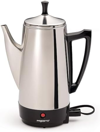 Presto 02815 12-Cup Cordless Coffee Percolator - Stainless Steel, Modern Design, Easy Pour Spout, Stay-Cool Handle, Matte-Black - Premium Home & Kitchen from PRESTO - Just $84.99! Shop now at JennyLynn & Co.