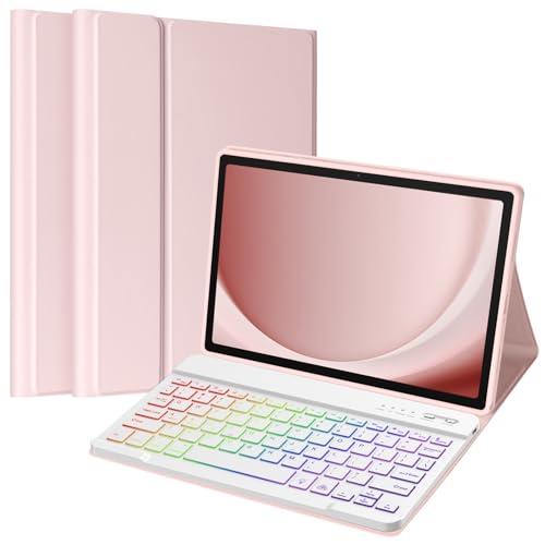 TaIYanG Backlit Keyboard Case for Samsung Galaxy Tab A9 Plus 11 Inch 2023 Model (SM-X210/X216/X218), Slim Lightweight Stand Cover with Magnetically Detachable Wireless Bluetooth Keyboard,Pink - Premium Electronics from TaiYanG - Just $29.99! Shop now at JennyLynn & Co.